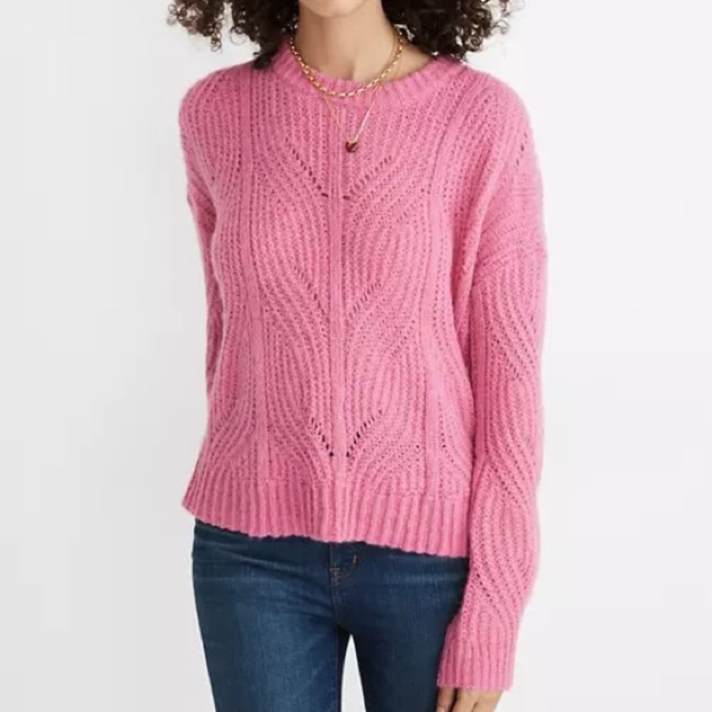 Madewell Charley Pullover Sweater in Pink Sz XXS